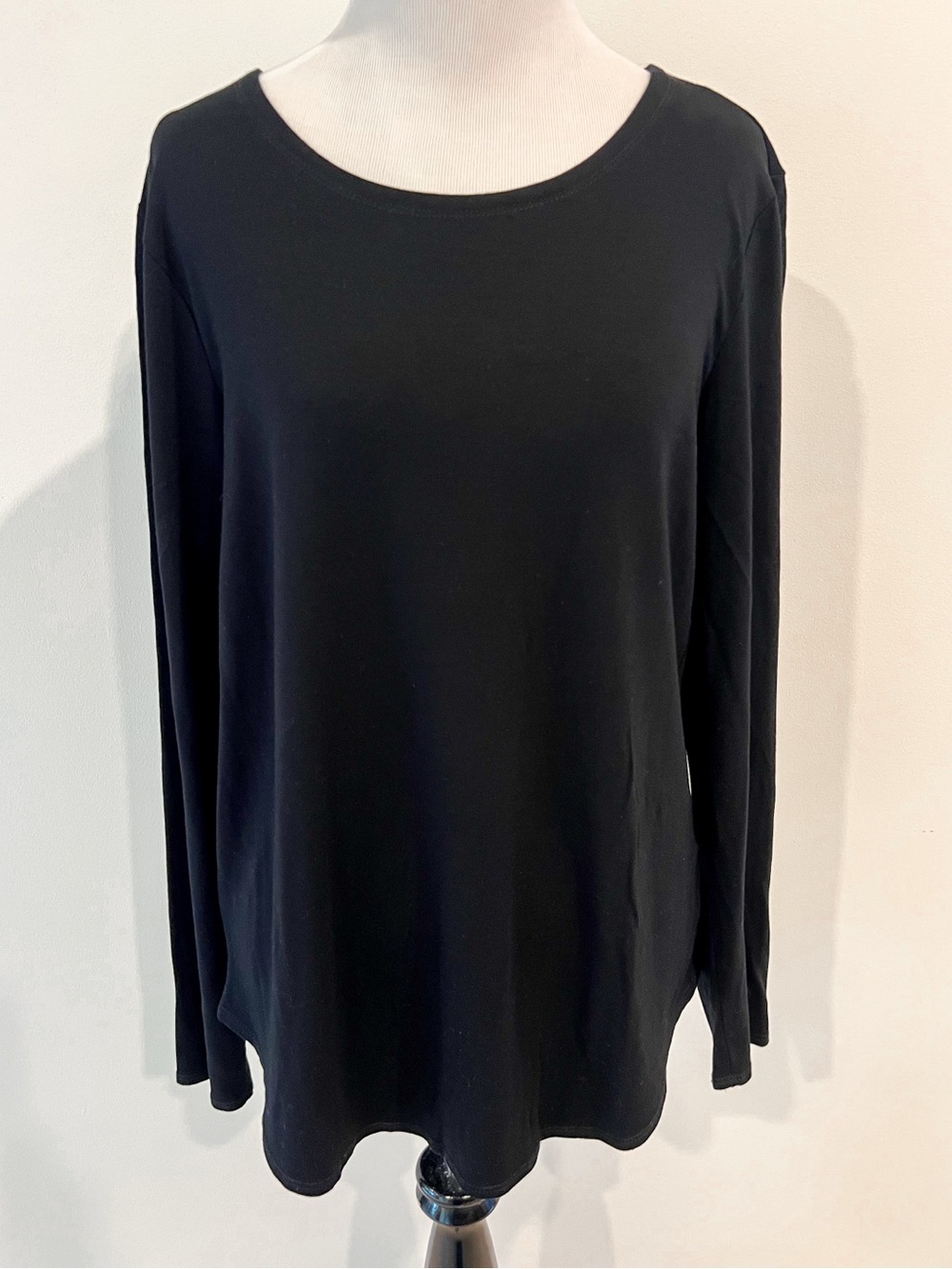 Cupio Black Long Sleeve Scoop Neck Top Womens Sz XL